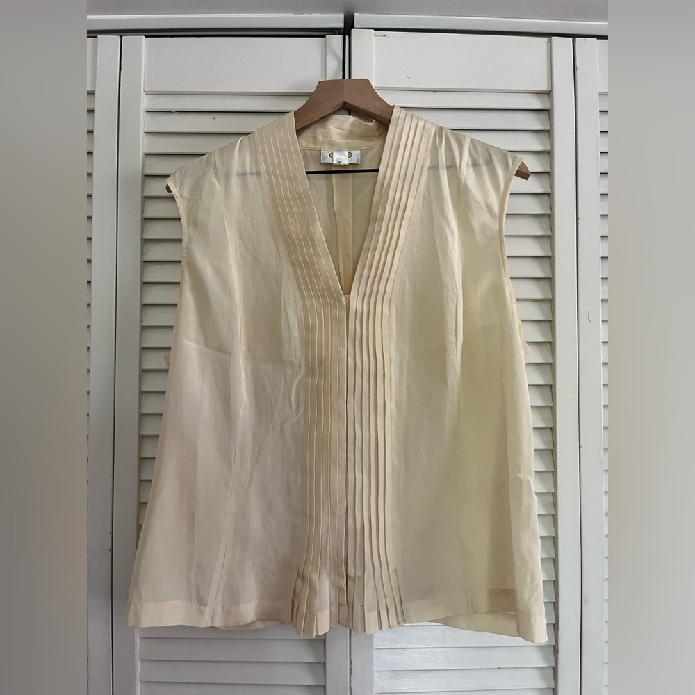 Talbots Cream Sleeveless Blouse